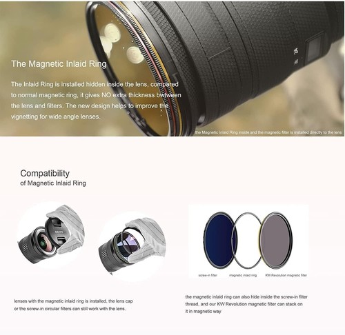 Kase Wolverine Revolution 52mm Entry Filter Kit Magnetic CPL ND8 ND64 Lens Cap - Picture 5 of 6
