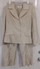 LE SUIT Shimmer Gold Three Button Pant Suit Sz 12p