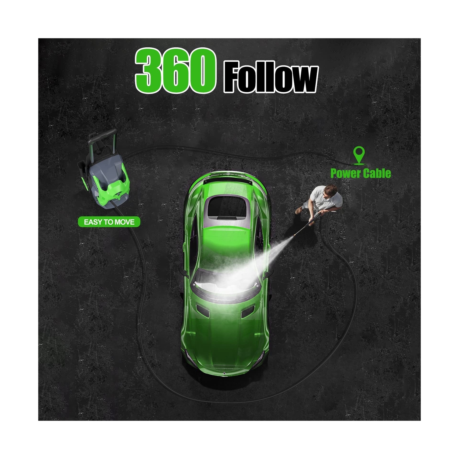 YANICHA Electric Power Washers - 3500 PSI 2.6 GPM Pressure Washer Electric Po...