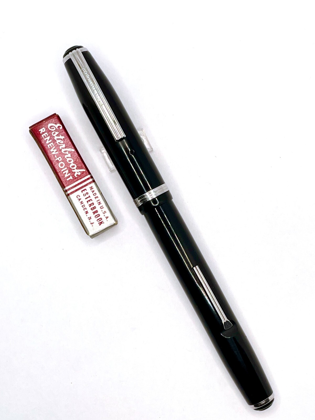 Restored Esterbrook LJ Black Double Jewel Fountain Pen New EF Nib