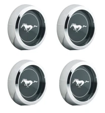 New! 1965-1973 Ford MUSTANG Magnum 500 Wheel Center Caps Chrome 2 1/8" size Set