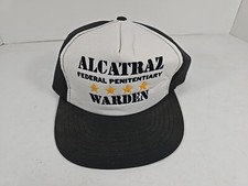 VINTAGE Snap Back Hat ALCATRAZ WARDEN FEDERAL PENITENTIARY