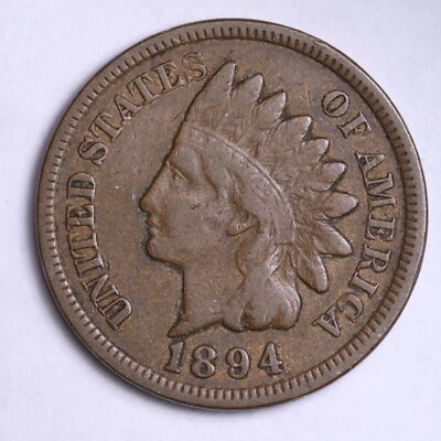1894 Indian Head Cent Penny KEY DATE  Best Value On EBay  FAST FREE SHIPPING