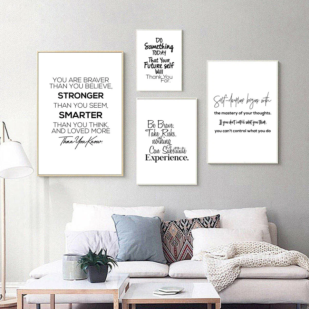 Inspirational English Sentence Quotes Canvas Posters Home Wall Decor Art Print