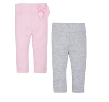 Gerber Baby Girl 2-Pack Organic Cotton Pink/Gray Pants Size 0-3M