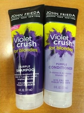 2 Pk John Frieda Violet Crush Purple Shampoo/Conditioner 6 oz.  (7252/7269)