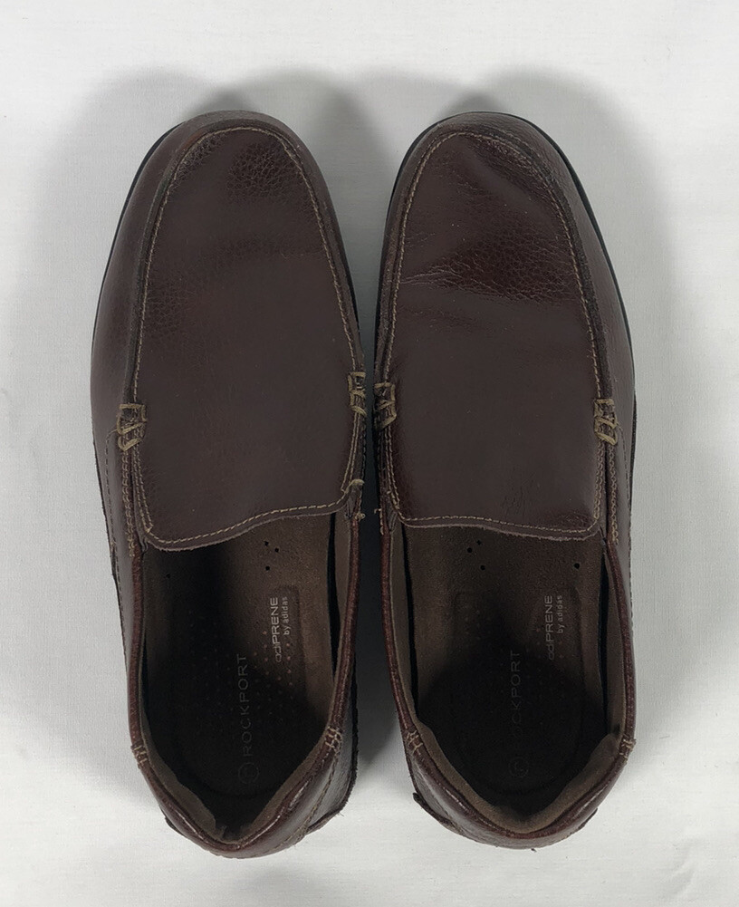 Rockport Men’s Dark Brown Perforated Leather Slip-On Loafers adiPRENE By Adidas Rockport AdiPrene by Adidas Men Brown Leather Casual Loafers  main image 3