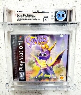 Sealed SPYRO THE DRAGON PlayStation 1 PS1 WATA 7.5 A NFR Gold Sweepstakes POP 26