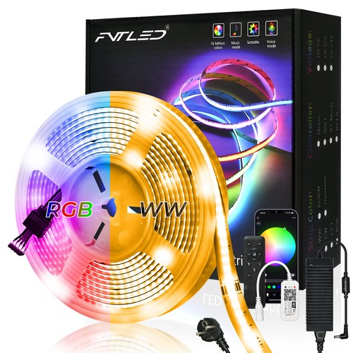 5m-20m COB LED Streifen 12V 24V RGB RGBW RGBWW Stripe Dimmbar keine Lichtpunkte - Bild 27 von 29