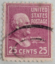 U.S. Postage Stamp ~ William McKinley ~ 1897-1901 ~ 25¢ Red Stamp ~ Z63