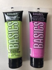 Lot Liquitex BASICS Acrylic Paint Medium Magenta  Brilliant Yellow Green 4oz 