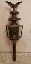 1 alte Wandlampe Kutscherlampen mit Adler, Kupfer und Messingadler 77 cm Höhe