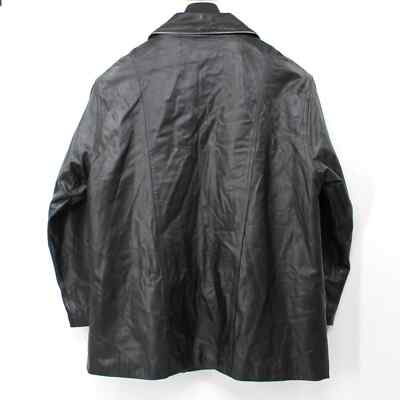 Pierre BALMAIN Golden Line Black Leather Button-Up Jacket L