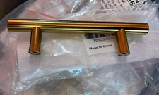 Probrico Pack of 20 3" Hole Center Brushed Brass Cabinet Pulls 5" long