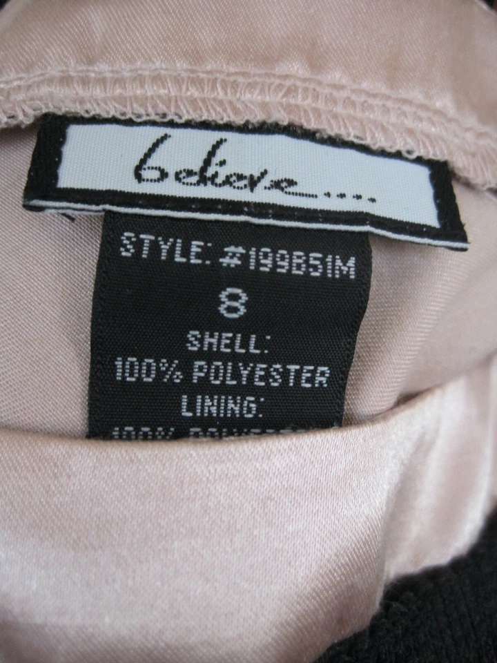 Vestido Believe Black Flapper Añadido Rosa Flecos Comprado en la década de 1980 Foto 2 de 4