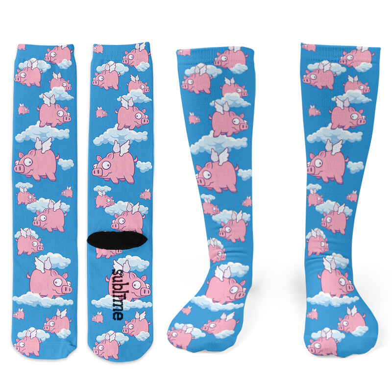 Flying Pigs Knee Socks - Footnotes Novelty Socks