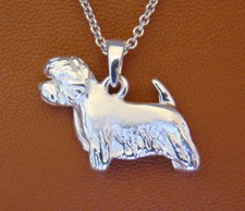 Small Sterling Silver West Highland White Terrier Standing Study Pendant