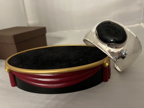 Silpada B2043 Cuff Black Oval Chalcedony .925 Sterling Silver Bracelet NEW - Picture 7 of 16
