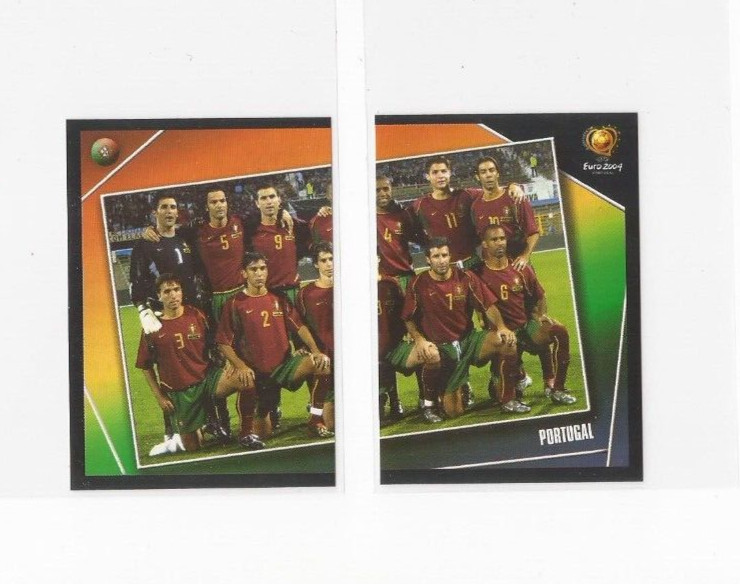 Cristiano Ronaldo Rookie In Portugal Team ~ Panini Euro 2004 Stickers ~ Nr.5, 6