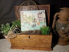 VINTAGE RETRO STYLE COTTAGE CABIN BOAT SHIP SUMMER CATS SWIM IN LAKE CANVAS SIGN