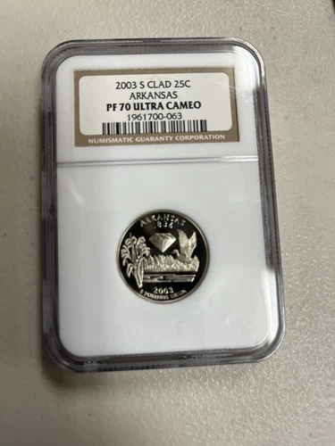 2003-S Washington Quarter Arkansas NGC PF70 Ultra Cameo Proof 25C Clad Coin