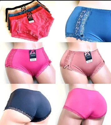 3,6 OR 12 Boyshort Boykini Short Knicker Lingerie shortie Panties Bottom 32 S-XL - Image 1 of 4