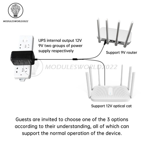 5V 9V 12V 5000Mah UPS Backup Power Supply Adapter For Router Optical Cat Camera - Picture 13 of 23
