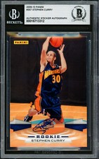 Stephen Curry Autographed 2009-10 Panini Rookie Card Warriors Beckett #16713312