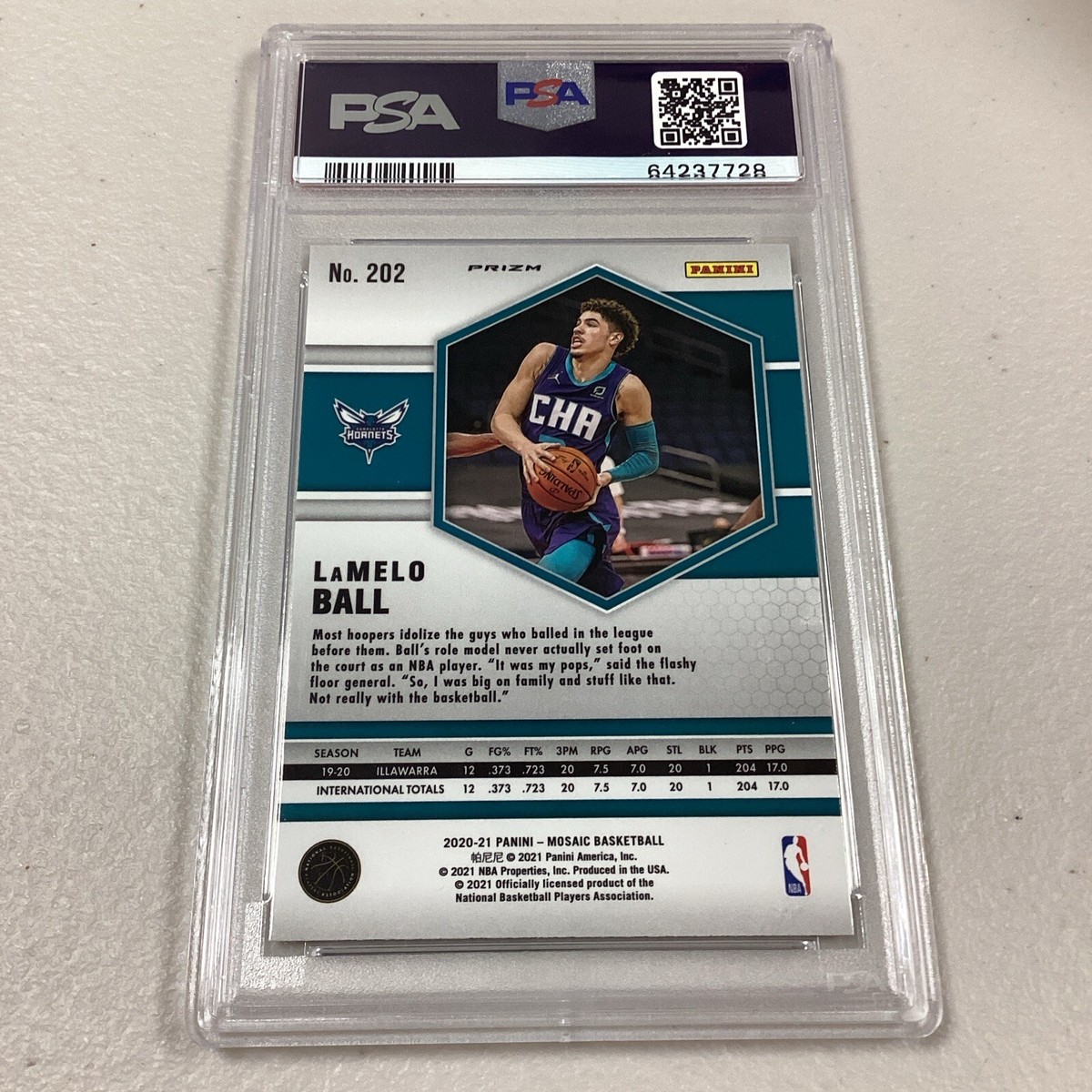 2020-21 Panini Mosaic GENESIS LaMelo Ball RC 202 Charlotte Hornets 