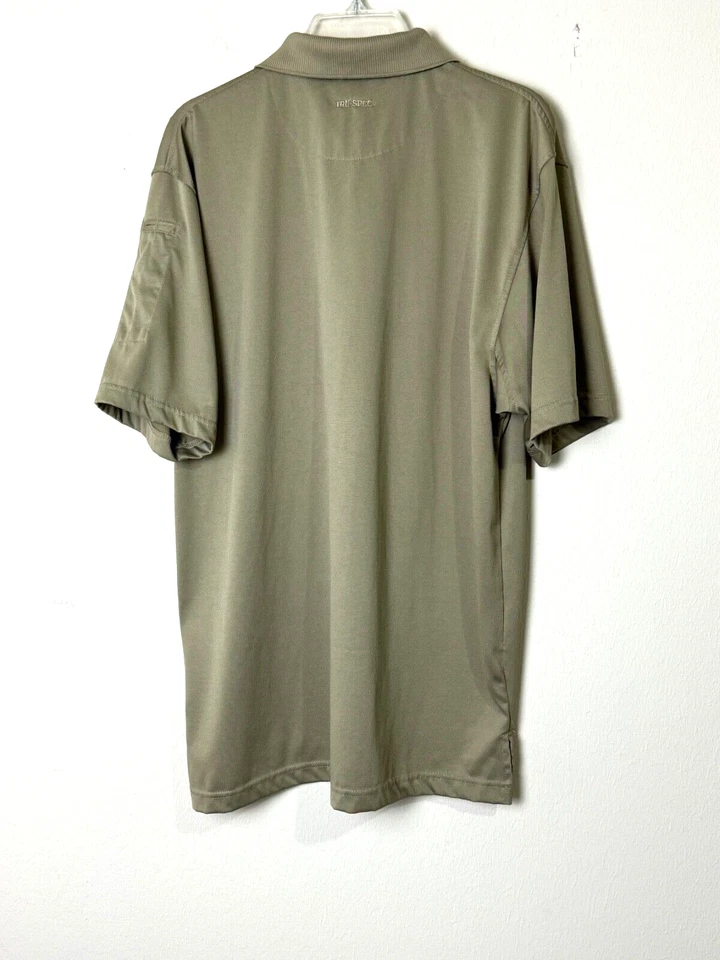 TRU-SPEC Men's Tactical Performance Polo Shirt Size L Coyote Pen Pocket Sleeve - Image 3 of 4