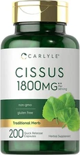 Cissus Quadrangularis Capsules | 1800mg | 200 Count | Non-GMO | by Carlyle