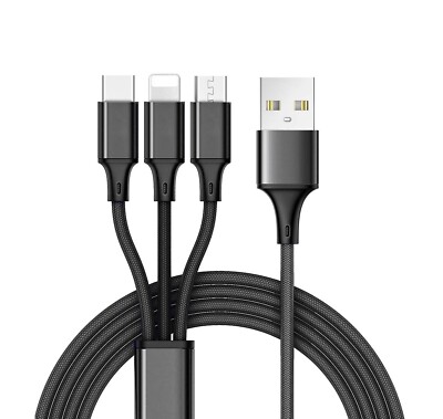 Ladekabel 3in1 Multi Schnell USB Typ C Micro IOS passt für Samsung iPhone Xiaomi