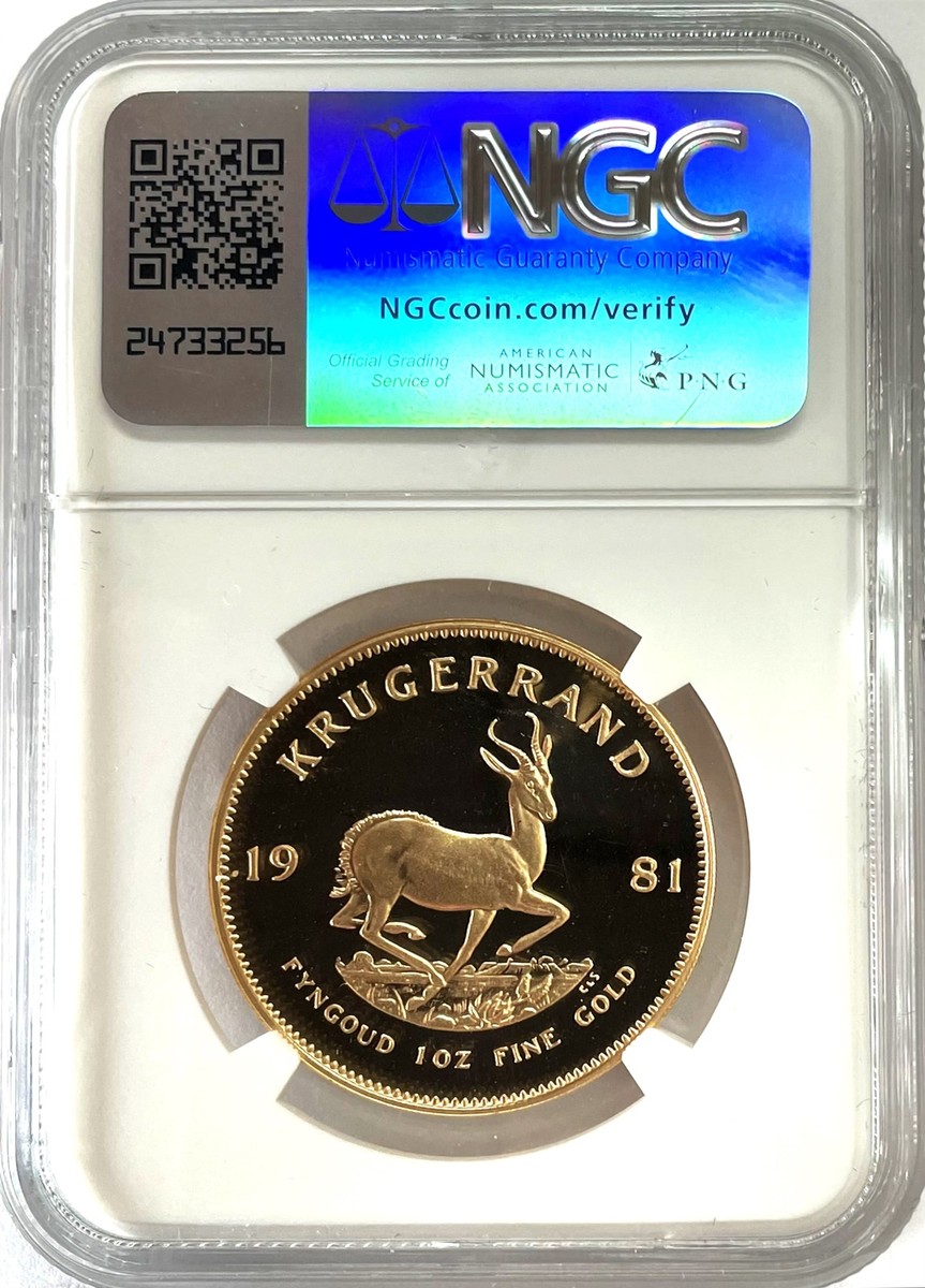1981 GOLD SOUTH AFRICA 1oz PROOF KRUGERRAND COIN NGC PF 69 ULTRA