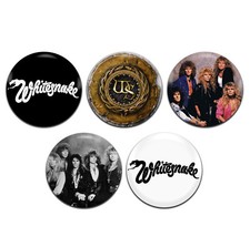 5x Whitesnake Heavy Metal Rock Band 25mm / 1 Inch D Pin Button Badges