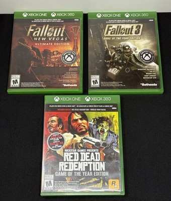 Lot Of 3 Fallout 3, New Vegas Ultimate + Red Dead Redemption Xbox 360 One GOTY