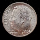 90% Silver - UNC 1964 Roosevelt Dime Uncirculated Condition - 03-5