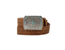Angel Ranch Western Belt Girls Southwest Embossed Brown D130003802