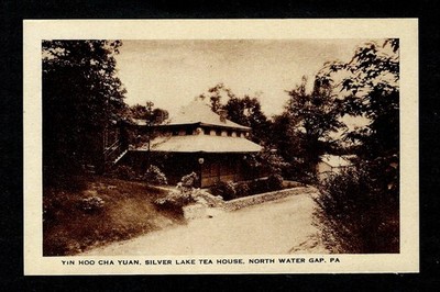 PA Postcard Yin Hoo Cha Yuan Silver Lake Tea House - North Water Gap c1940s