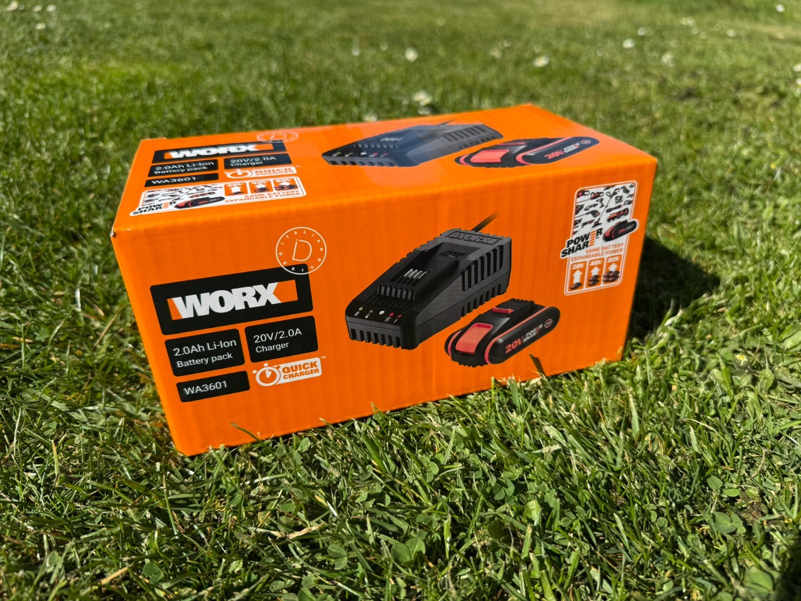 WORX WA3601 Original Power Share 20V 2 Ah Akku mit Ladegerät Starter Set Kit NEU - Image 3