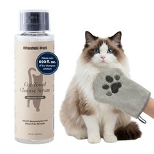 Concentrated Cat Waterless Shampoo Conditioner with Bath Mitt - Rinse-Free,...