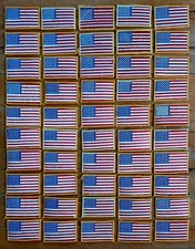 Vintage USA Flag Lot of 50 Sew On American Flag Patches ~ Made in USA