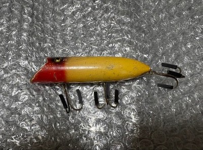 Alter Heddon Head-on Basser 20er Jahre frühes Glasauge L-Rig