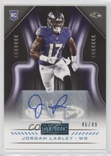 2018 Panini Playbook Rookies Signatures Platinum 46/49 Jordan Lasley Auto ez4