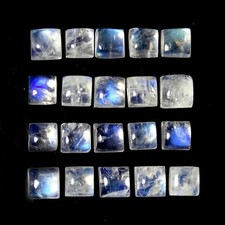 Natural Rainbow Moonstone Rectangle Cabochon 6x8mm To 12x16mm Loose Gemstone