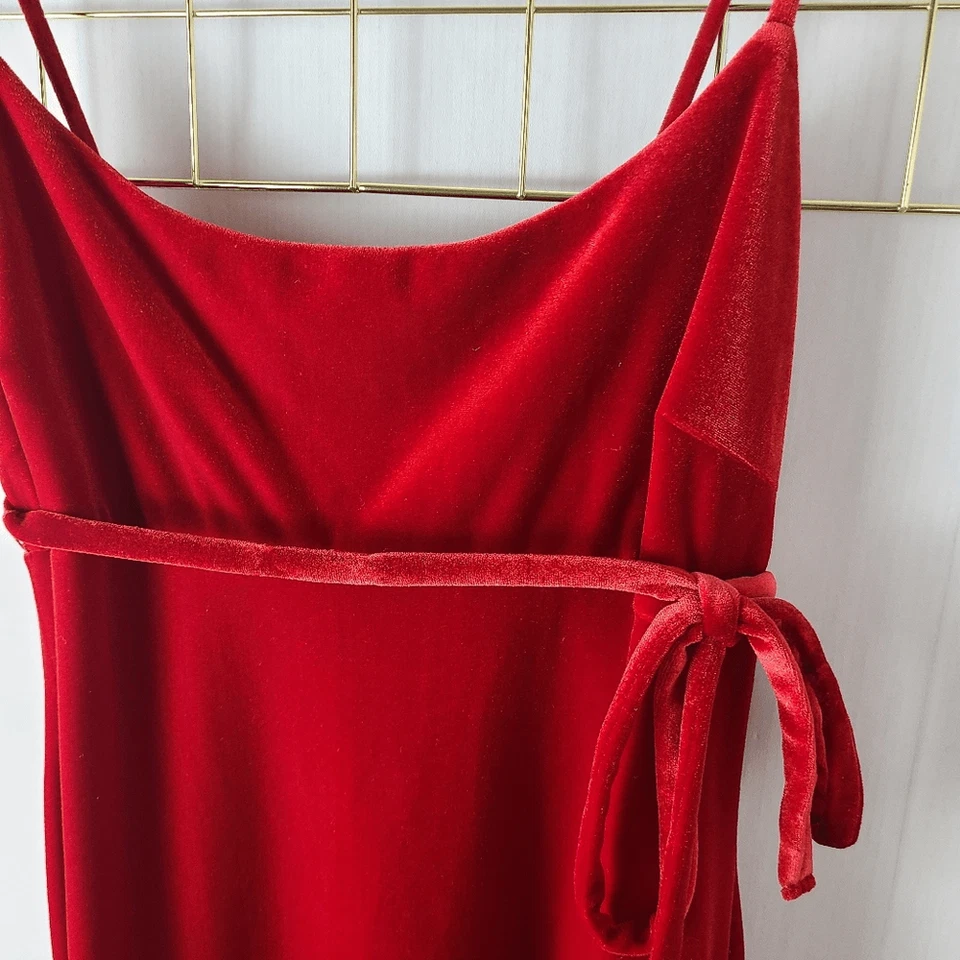 Frederick's of Hollywood Womens Dress Small 90s Vtg Velvet USA Ruffle- Read - Image 4 of 4