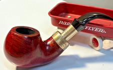 VTG Peterson's Dublin Sterling Spigot Band Tenon Bent Ireland Estate Pipe O2S