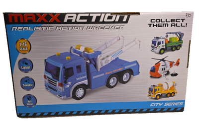 Maxx Action Long Hauler Wrecker 1:16 Lights and Sound Rev Motor