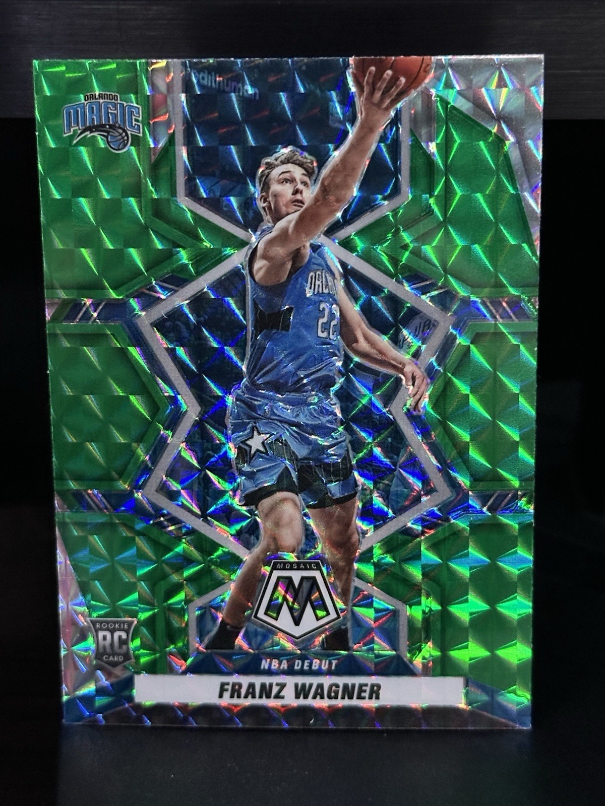 2021-22 Panini Mosaic Franz Wagner Green Mosaic RC Orlando Magic #220