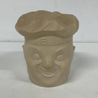 Brockhoff Baker Boy Ceramic Biscuit Jar Vintage Novelty Face Lid NP#305