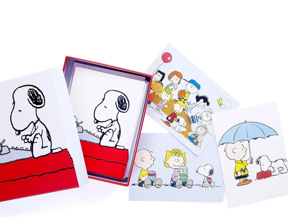 Juego de tarjetas de felicitación Peanuts con Snoopy Charlie Brown 20 tarjetas en blanco Enve... Foto 2 de 4
